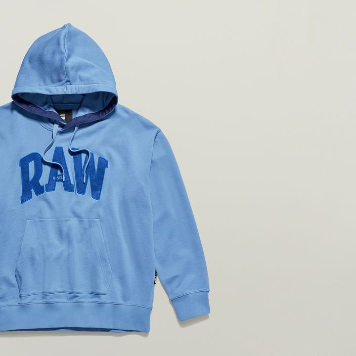 RAW University Oversized Hoodie Medium blue G STAR US