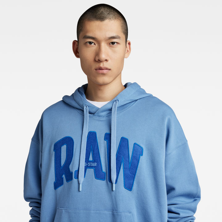 RAW University Oversized Hoodie Medium blue G STAR US