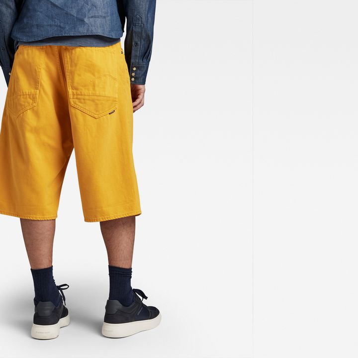 Mens yellow denim shorts on sale