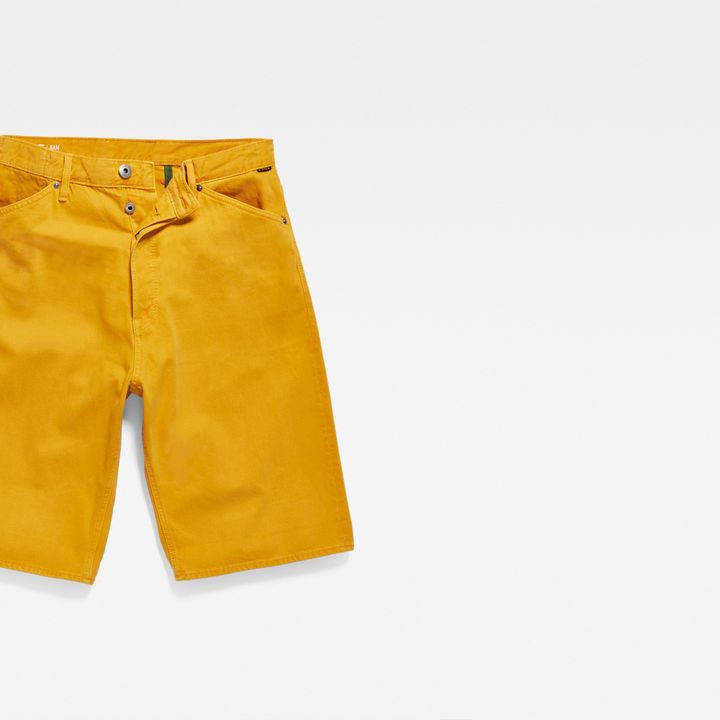 Yellow denim shorts on sale