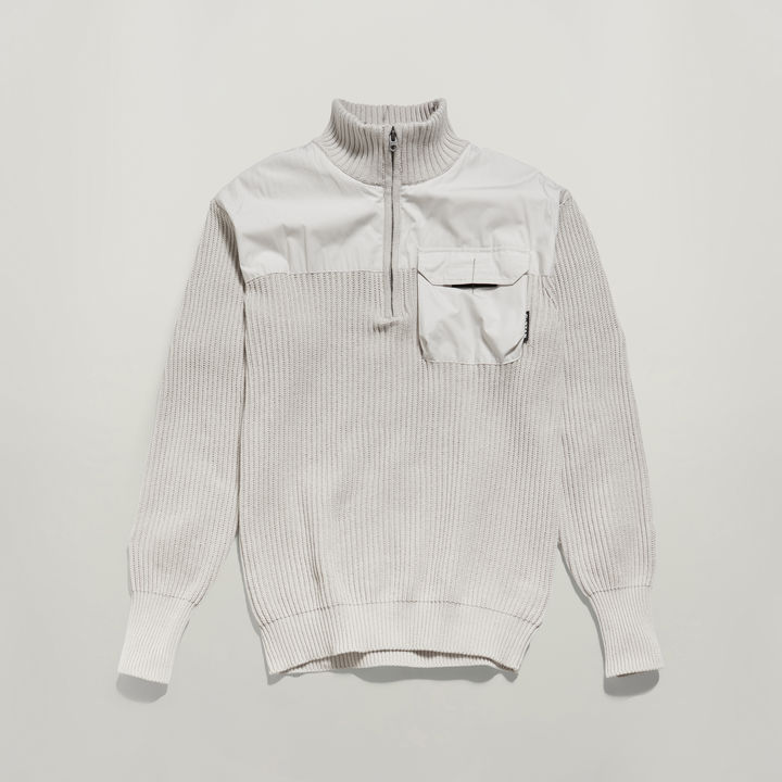 Unisex Army Half Zip Knit | Grey | G-STAR® US