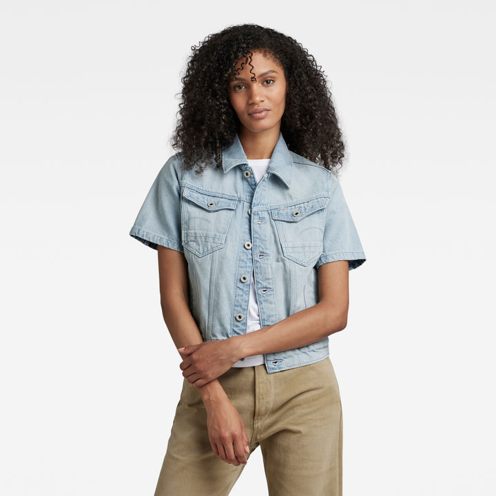 Blue short sleeve jacket store