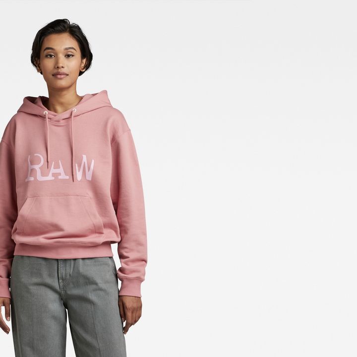 RAW Graphic Hooded Sweater Pink G STAR US