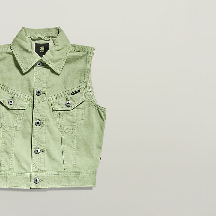 Green jean vest best sale