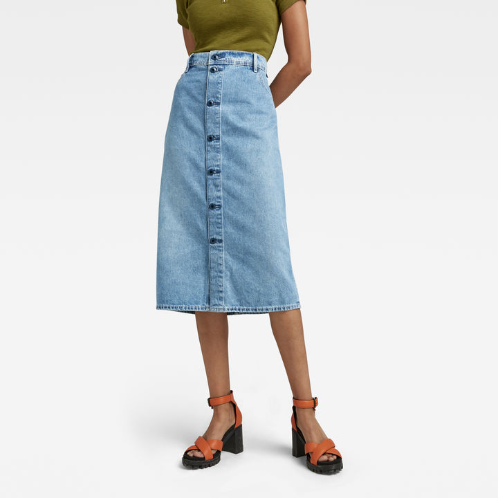 Premium Button Down Long Skirt Light blue G STAR SG