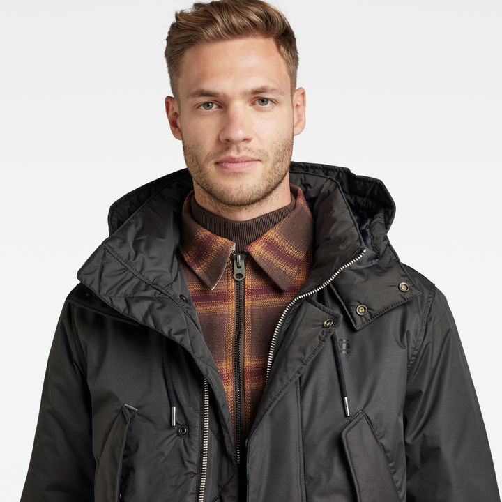 G STAR Men Vodan Padded Hooded Jacket Black Size XS