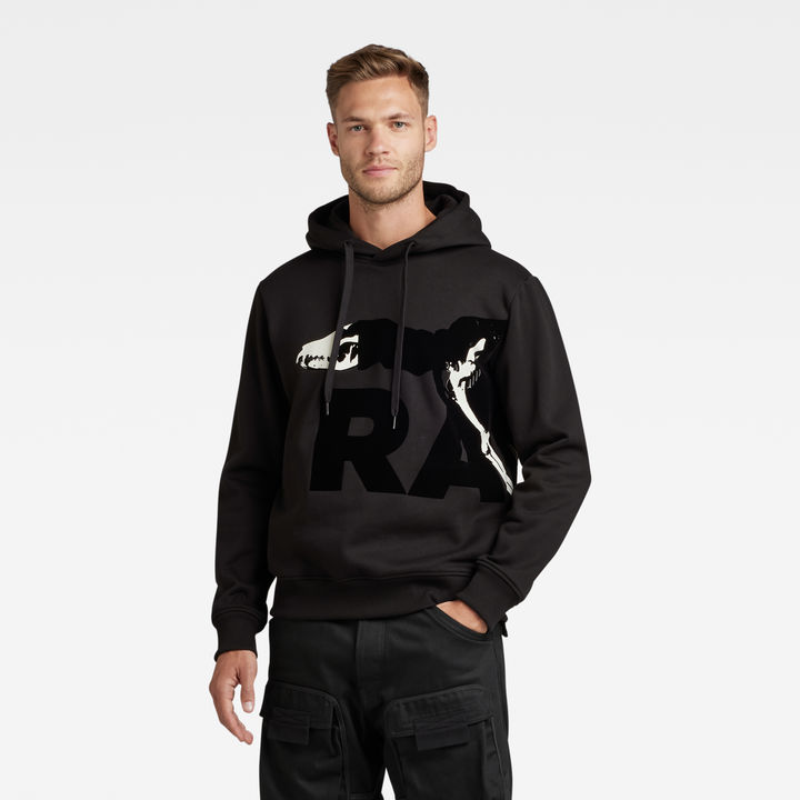 Hound Skeleton Graphic Hoodie Black G STAR ZA