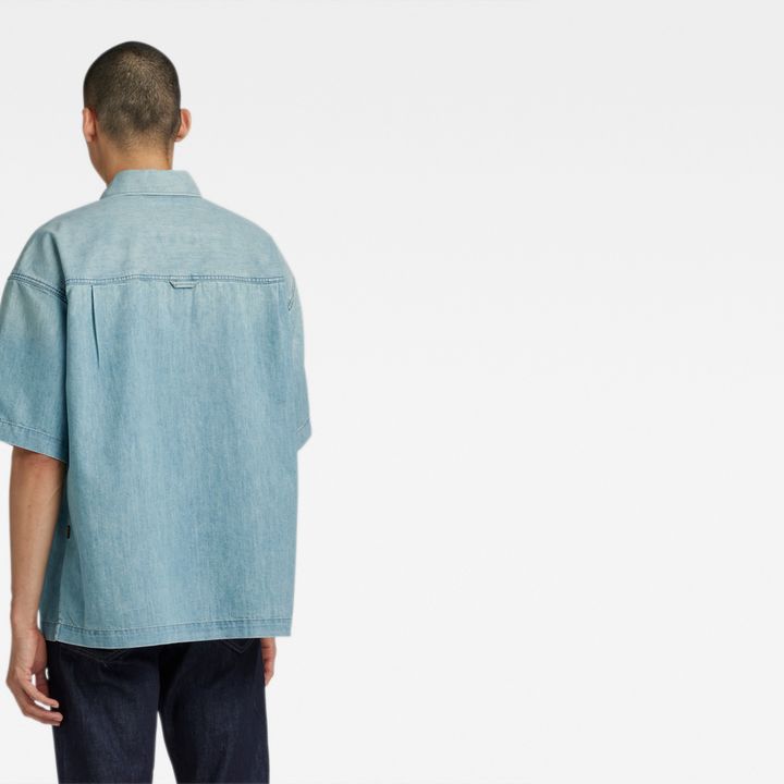 Premium Oversized Boxy Fit Shirt | Light blue | G-STAR® US