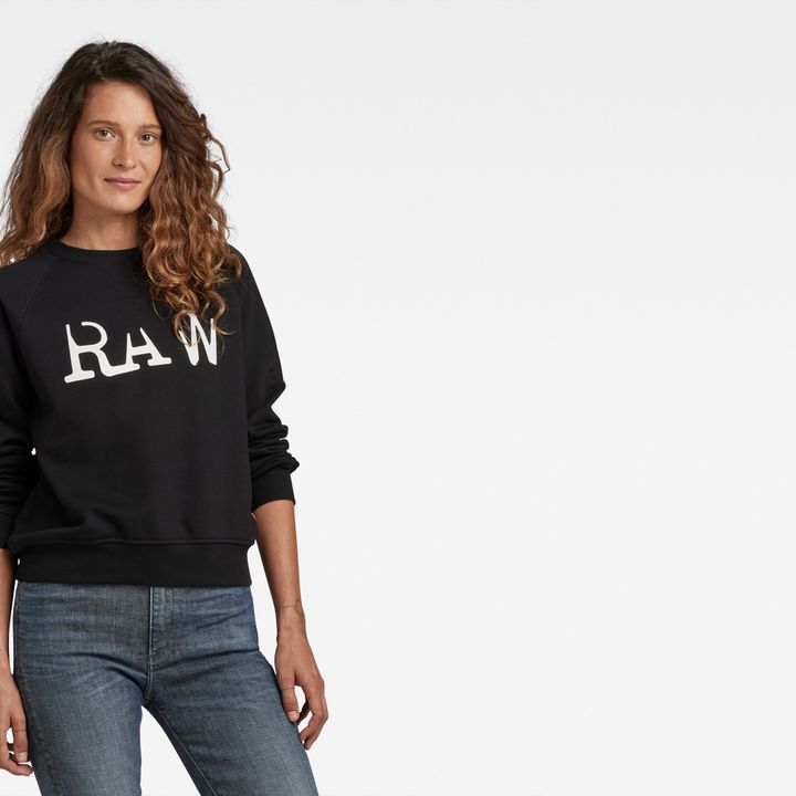 RAW Graphic Straight Sweater Black G STAR EE