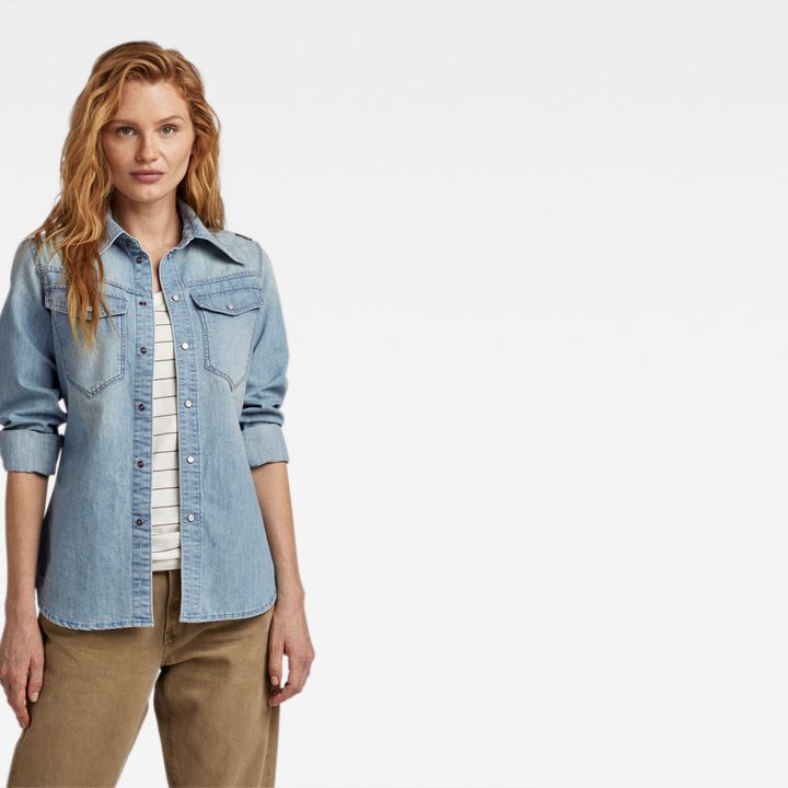 Premium 70'S Slim Denim Shirt | Light blue | G-STAR® TW