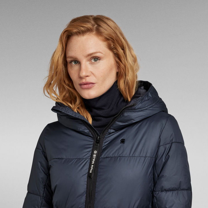Whistler Hooded Quilted Slim Long Coat Dark blue G STAR AU