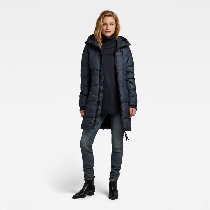 Whistler Hooded Quilted Slim Long Coat Dark blue G STAR AU