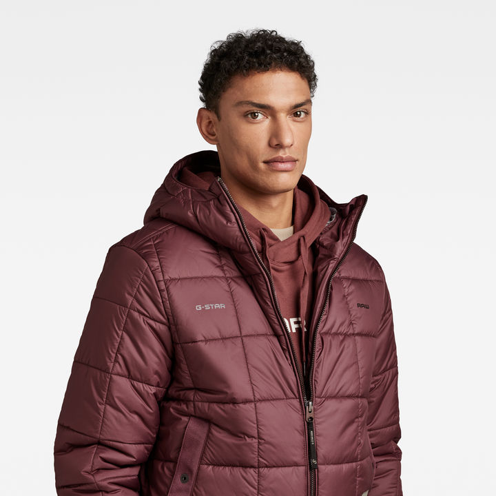 Meefic Squared Quilted Hooded Jacket | Purple | G-STAR® US