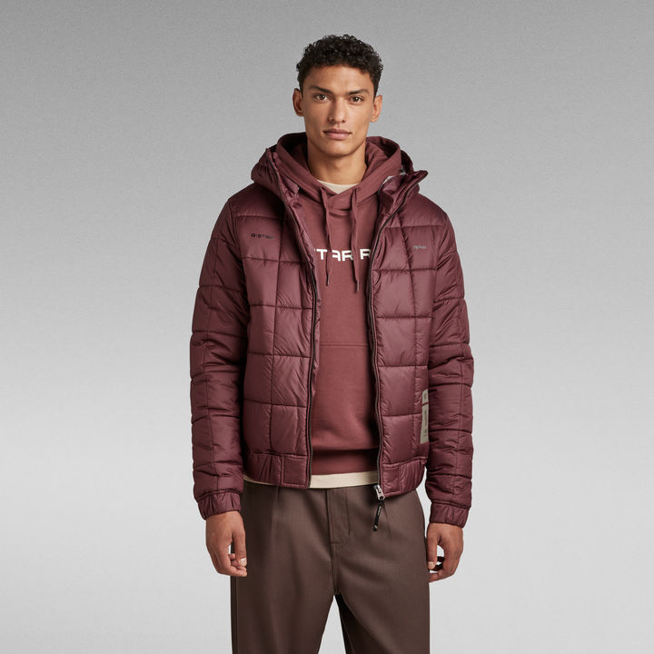 Meefic Squared Quilted Hooded Jacket | Purple | G-STAR® US