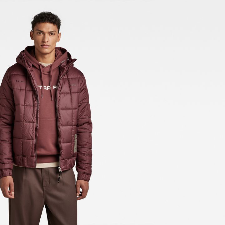 Meefic Squared Quilted Hooded Jacket | Purple | G-STAR® US