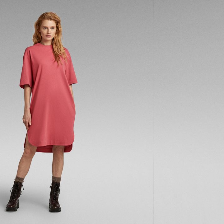Boxy U Tee Dress | Pink | G-STAR® TW