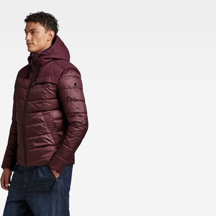 Attacc Quilted Hooded Jacket Purple G STAR ES
