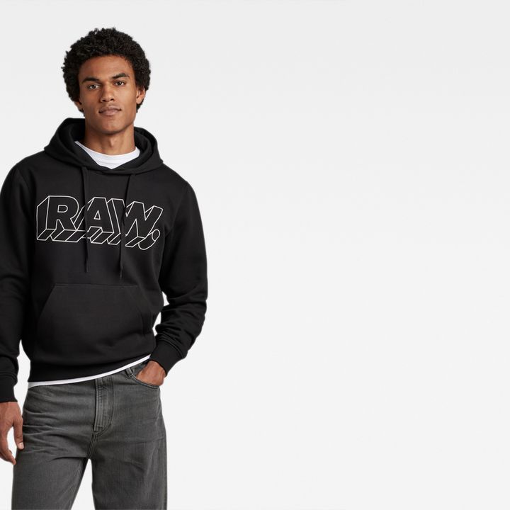 RAW 3D Hooded Sweater Black G STAR IE