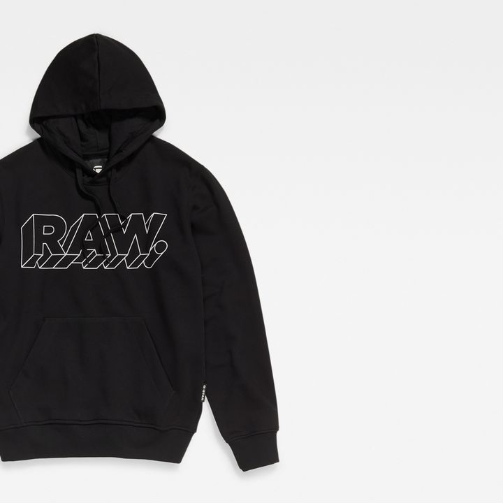 RAW 3D Hooded Sweater Black G STAR US