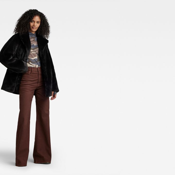 Faux fur pea coat shop