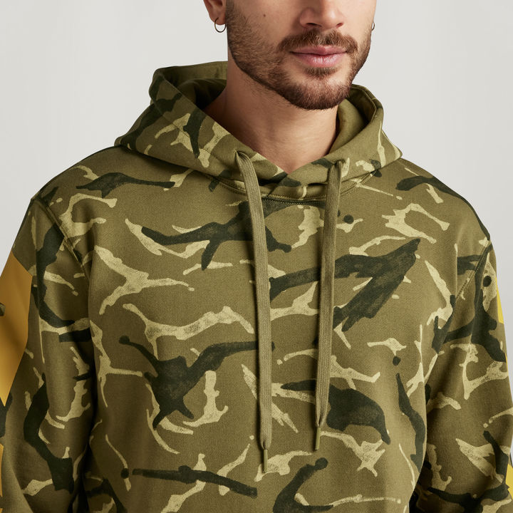 Camo Sleeve Graphic Hoodie Multi color G STAR CA