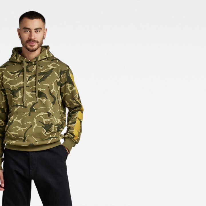 Camo Sleeve Graphic Hoodie Multi color G STAR US