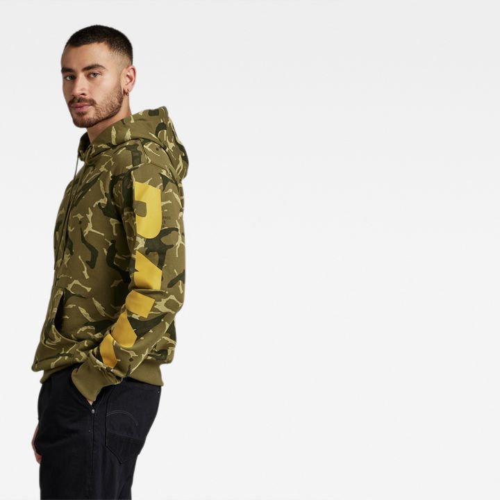Camo Sleeve Graphic Hoodie Multi color G STAR US