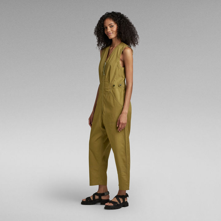 Relaxed Jumpsuit Sleeveless Green G STAR ZA