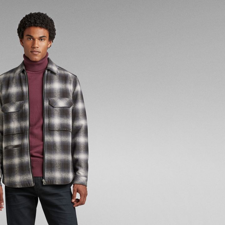 Unisex Check Zip Reg Overshirt | マルチカラー | G-STAR® JP