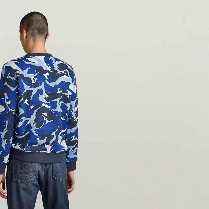 Blue camouflage sweater cheap
