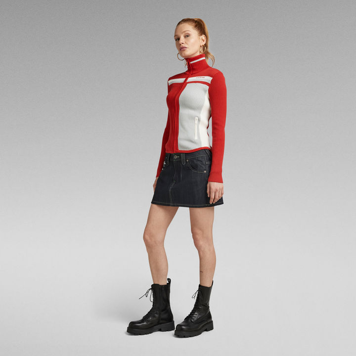 Y2K Zip Through Knit | Red | G-STAR® US