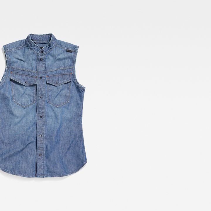 Premium Slim Denim Sleeveless Shirt