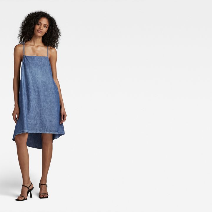 Premium Para Simple Short Dress Medium blue G STAR SG