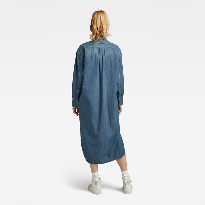 Lange Spijkerjurk Western Evergreen Midden blauw G STAR NL