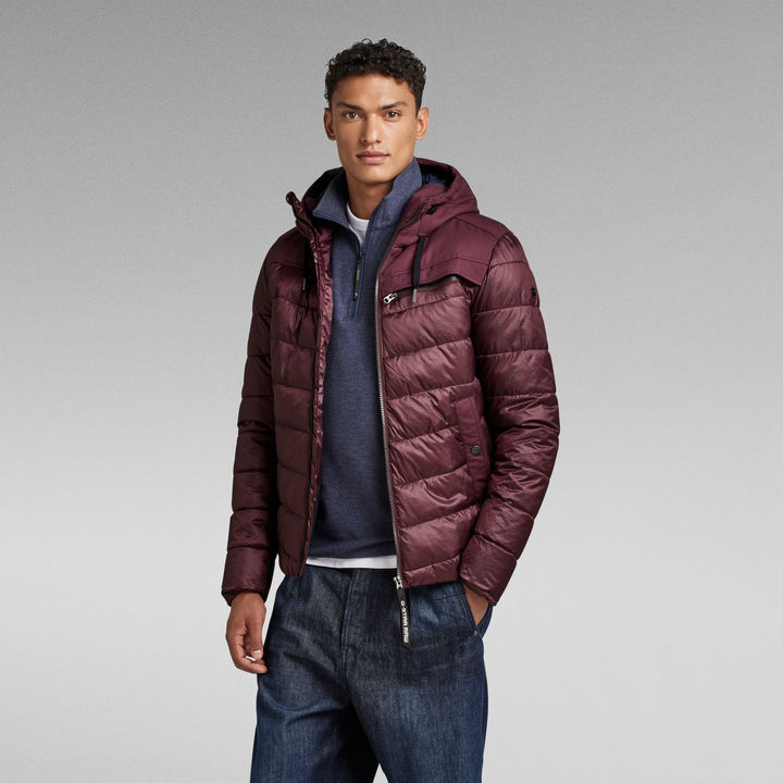 Attacc Quilted Hooded Jacket Purple G STAR GB