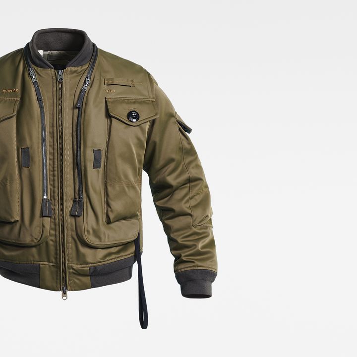 ジャケット・アウター G-star E LONG POCKET BOMBER JACKET G-Star E Long Pocket Bomber Jacket Sz L Olive | eBay