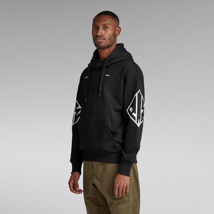 Grey hoodie black sleeves shop