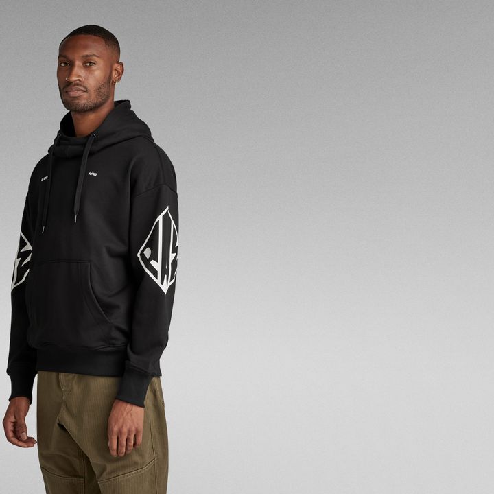 Grey hoodie black sleeves on sale