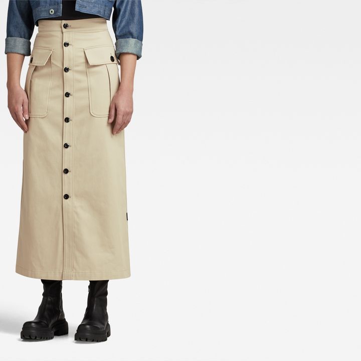 Button down maxi skirt with pockets shop