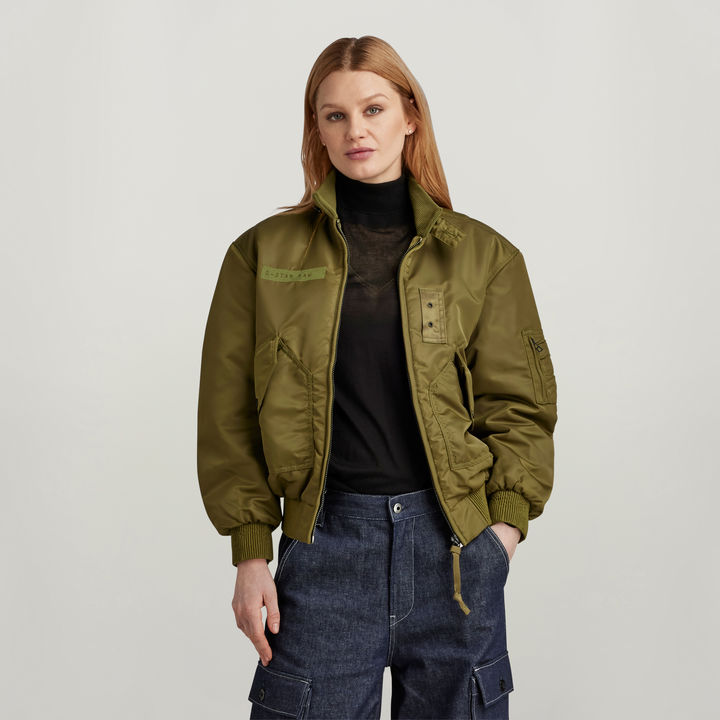 Womens green bomber jacket cheap