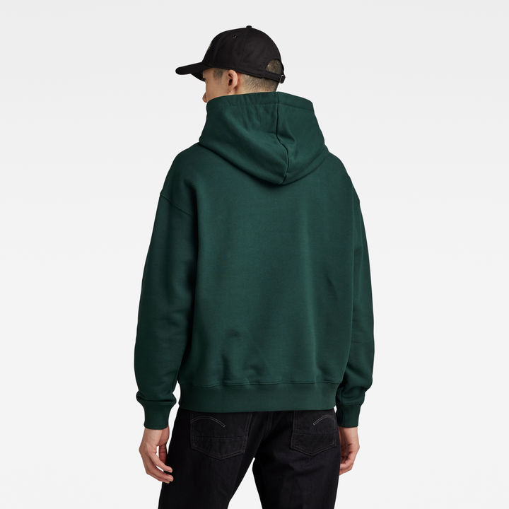 Essential Unisex Loose Hooded Sweater Green G STAR GB