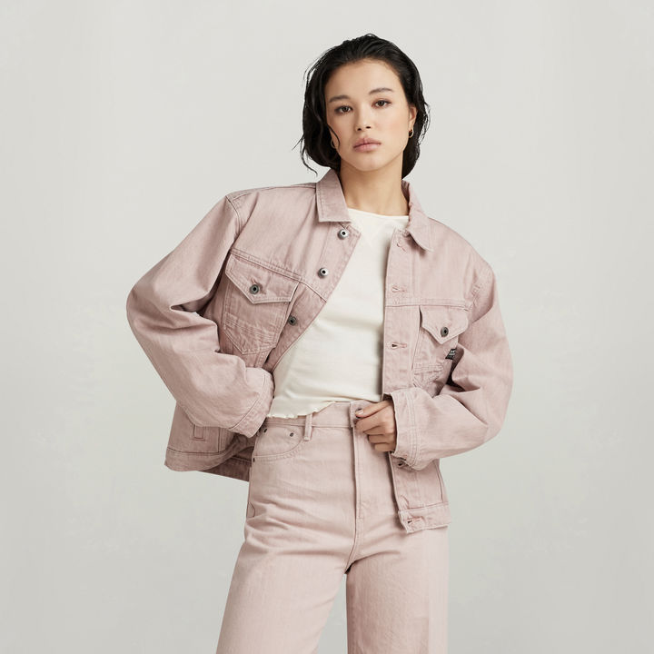 Pink oversized jacket discount