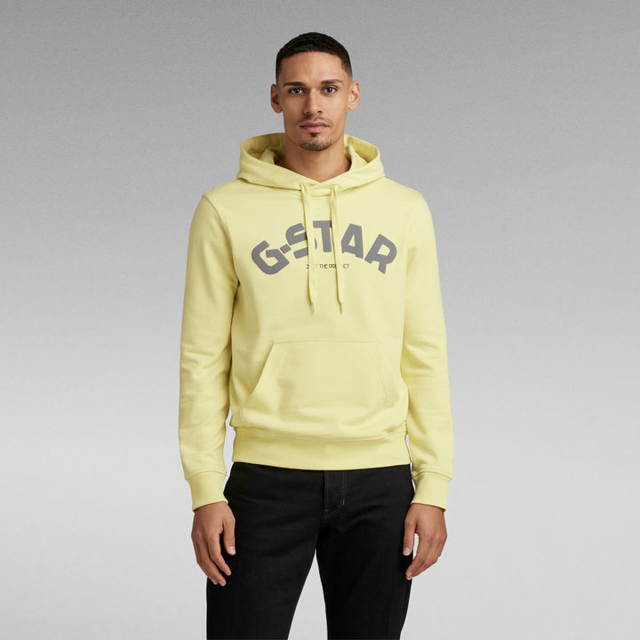 Puff Logo Hooded Sweater Yellow G STAR US