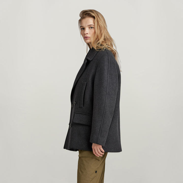 Premium Heavy Wool Oversized Coat Grey G STAR CA