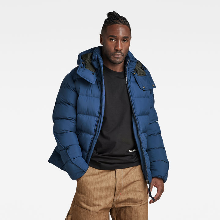G Whistler Padded Hooded Jacket Medium blue G STAR AU