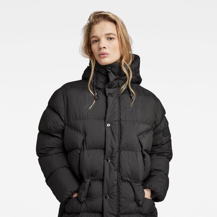 G STAR Women Whistler Long Puffer Black Size L