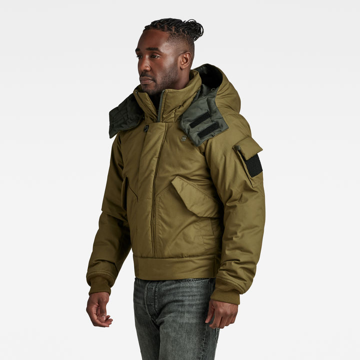 Green puffer bomber jacket outlet