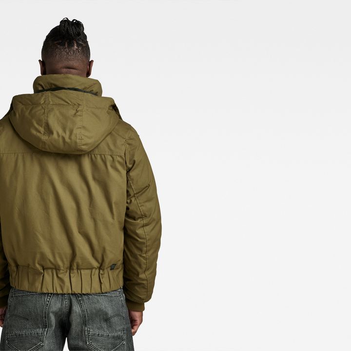 Green puffer bomber jacket on sale