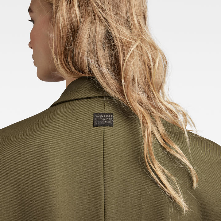 G STAR Women Wool Blazer Green Size S