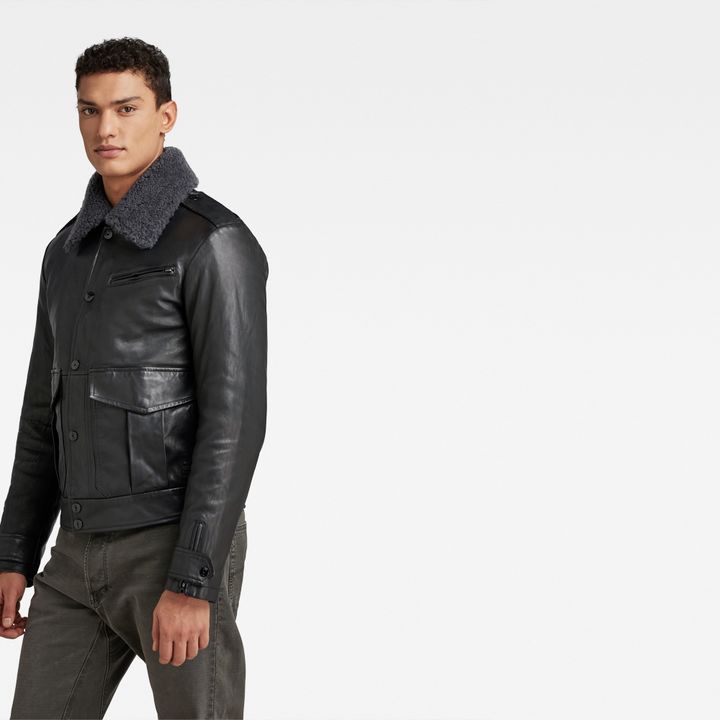 P-3 Leather Jacket | ブラック | G-STAR® JP